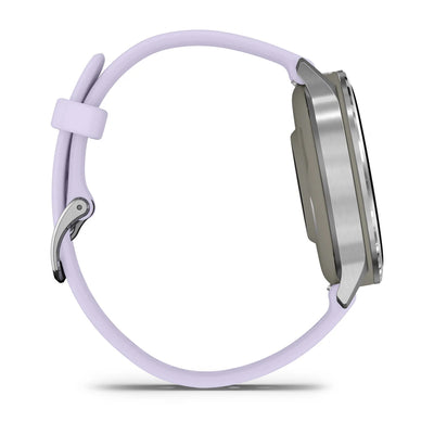Garmin Venu 4 (41 mm) Lilac/Purple/Pink - Fashion/Sport Hybrid Smartwatch - Silver with Periwinkle Silicone Strap 