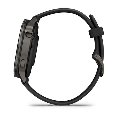Garmin Venu 4 (41 mm) black - Fashion/Sport Hybrid Smartwatch - Slate with Black silicone strap 