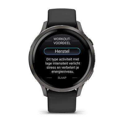 Garmin Venu 4 (41 mm) black - Fashion/Sport Hybrid Smartwatch - Slate with Black silicone strap 