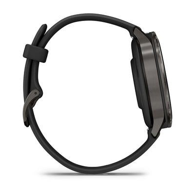 Garmin Venu 4 (41 mm) black - Fashion/Sport Hybrid Smartwatch - Slate with Black silicone strap 