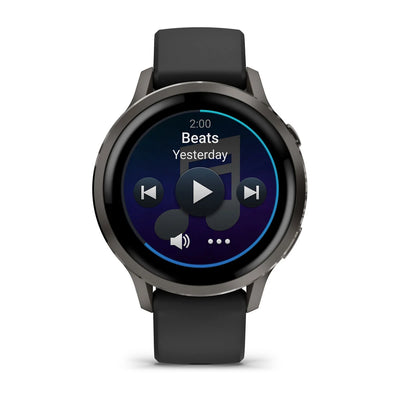 Garmin Venu 4 (41 mm) black - Fashion/Sport Hybrid Smartwatch - Slate with Black silicone strap 