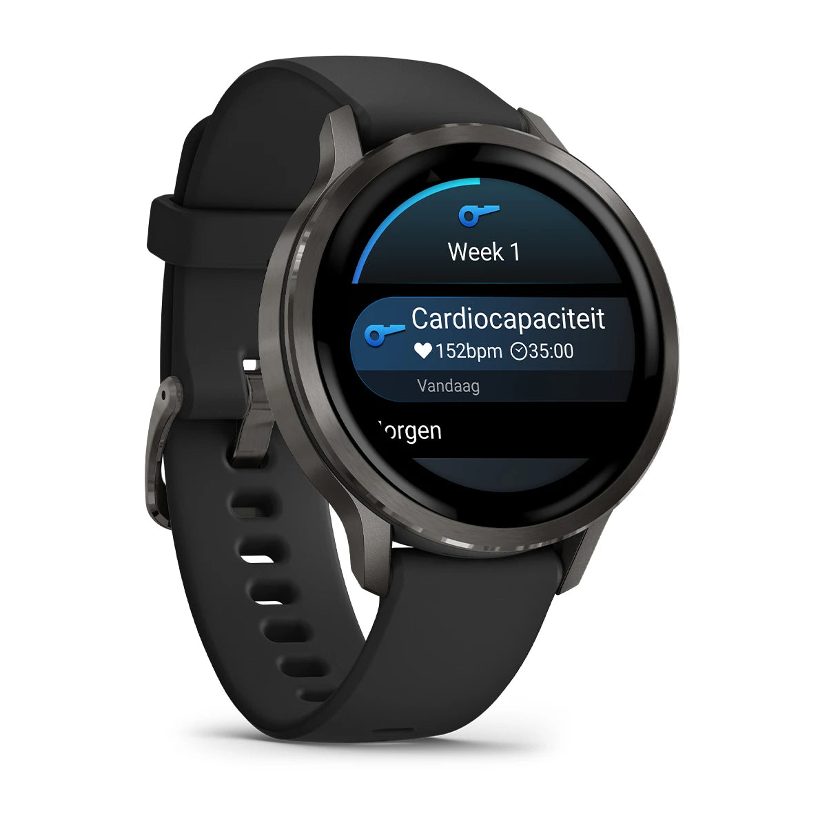 Garmin Venu 4 (41 mm) Schwarz – Modische/Sportliche Hybrid-Smartwatch – Schiefergrau mit schwarzem Silikonarmband 