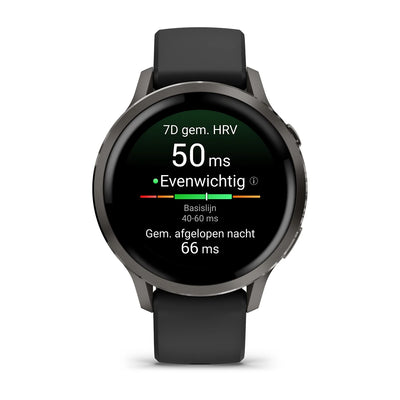 Garmin Venu 4 (41 mm) black - Fashion/Sport Hybrid Smartwatch - Slate with Black silicone strap 
