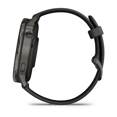 Garmin Venu 4 (45 mm) black - Fashion/Sport Hybrid Smartwatch - Slate with Black silicone strap 
