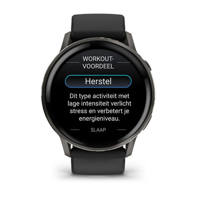 Garmin Venu 4 (45 mm) black - Fashion/Sport Hybrid Smartwatch - Slate with Black silicone strap 