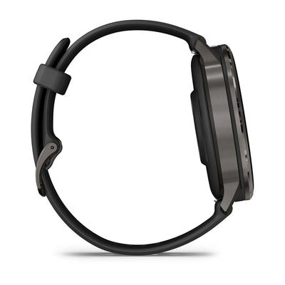 Garmin Venu 4 (45 mm) black - Fashion/Sport Hybrid Smartwatch - Slate with Black silicone strap 