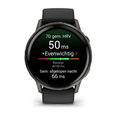 Garmin Venu 4 (45 mm) black - Fashion/Sport Hybrid Smartwatch - Slate with Black silicone strap 