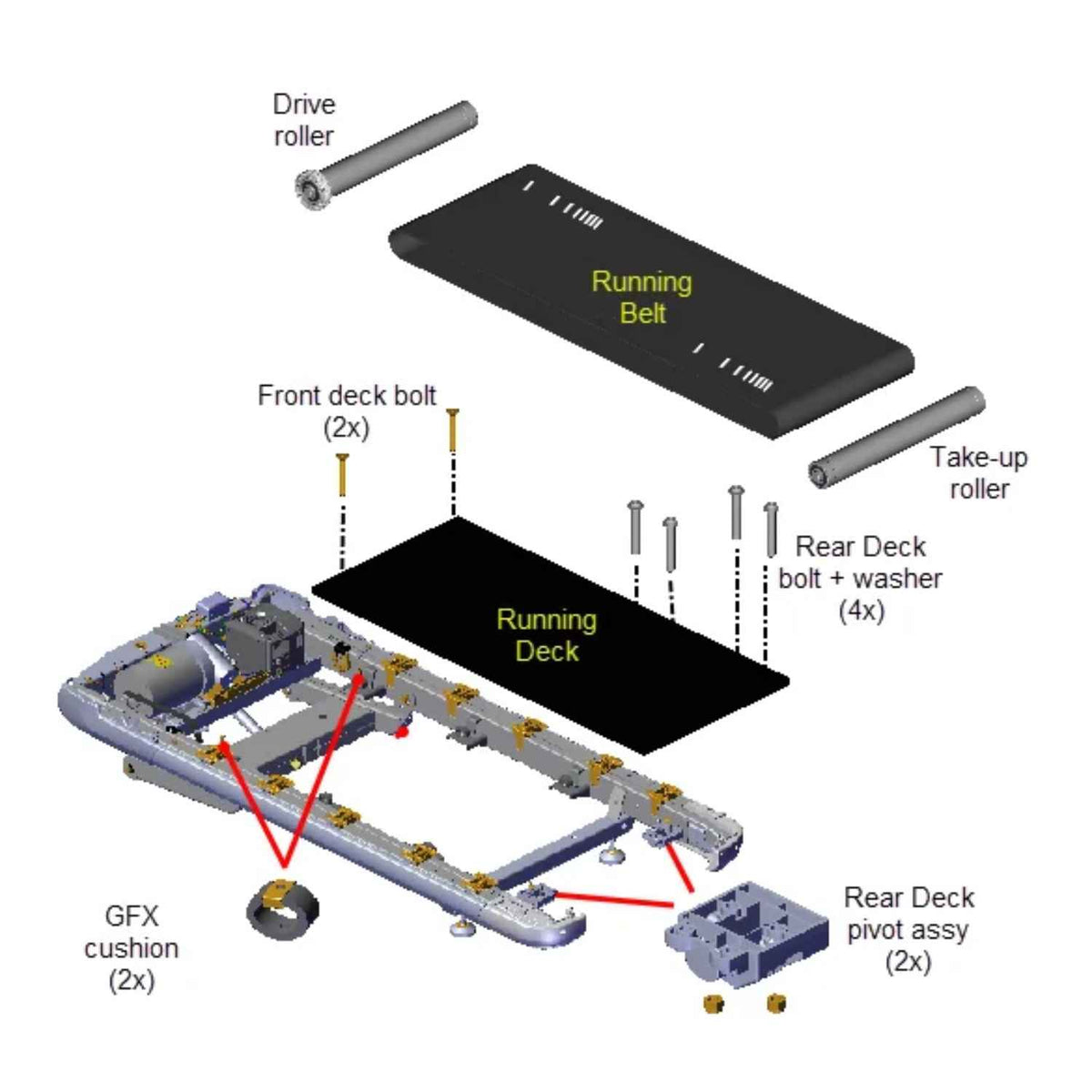Custom-made treadmill walking board