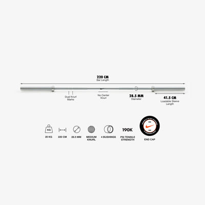 Nike Strength Barbell - 20kg / Chrome 