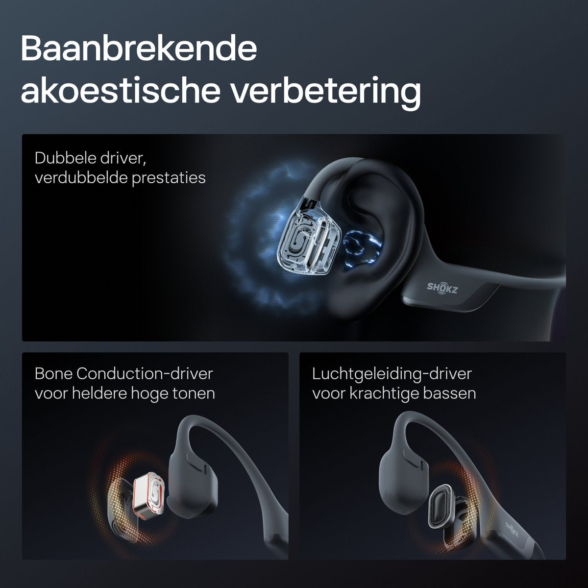 Shokz OpenRun Pro 2 Black Mini - Draadloze in-ear sportkoptelefoon